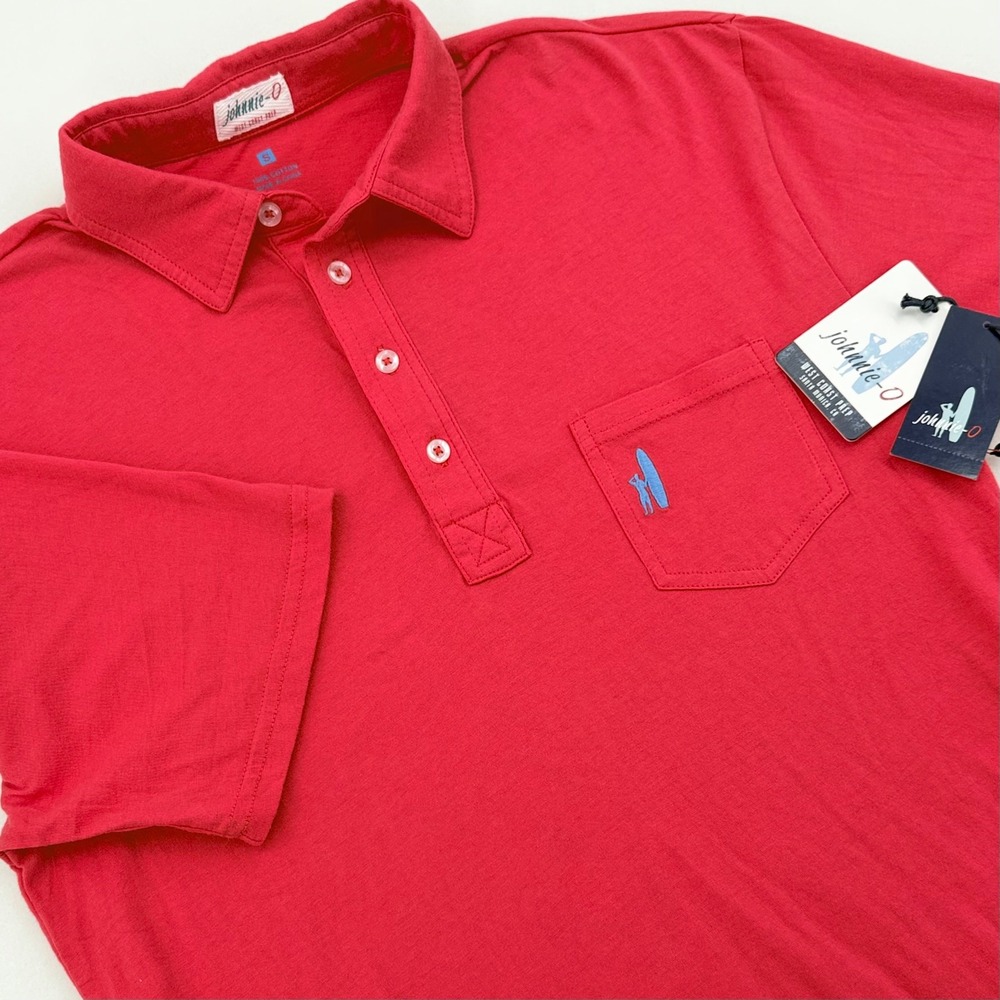 Johnnie-O Polo Shirt Mens S Watermelon Red JMPO1011 Cotton NWT